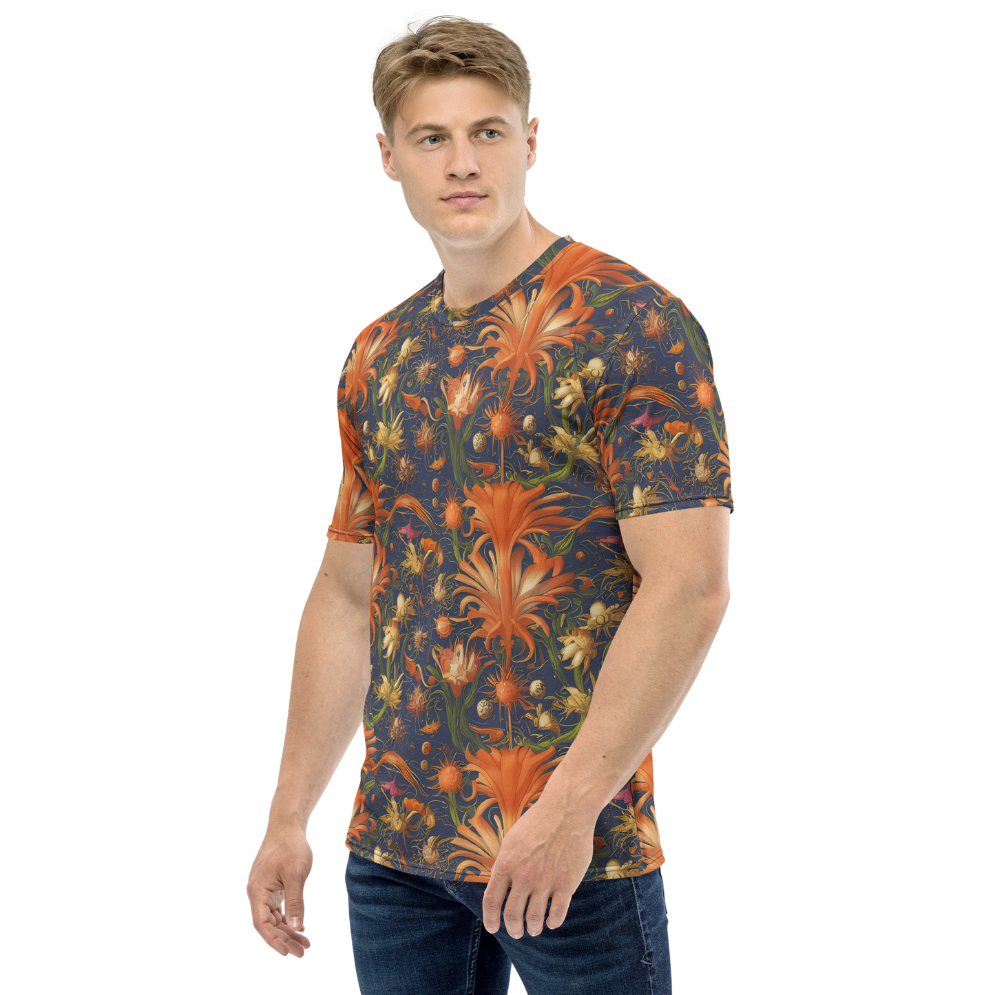 Men's Crew Neck T-Shirt - Stellar Blooms