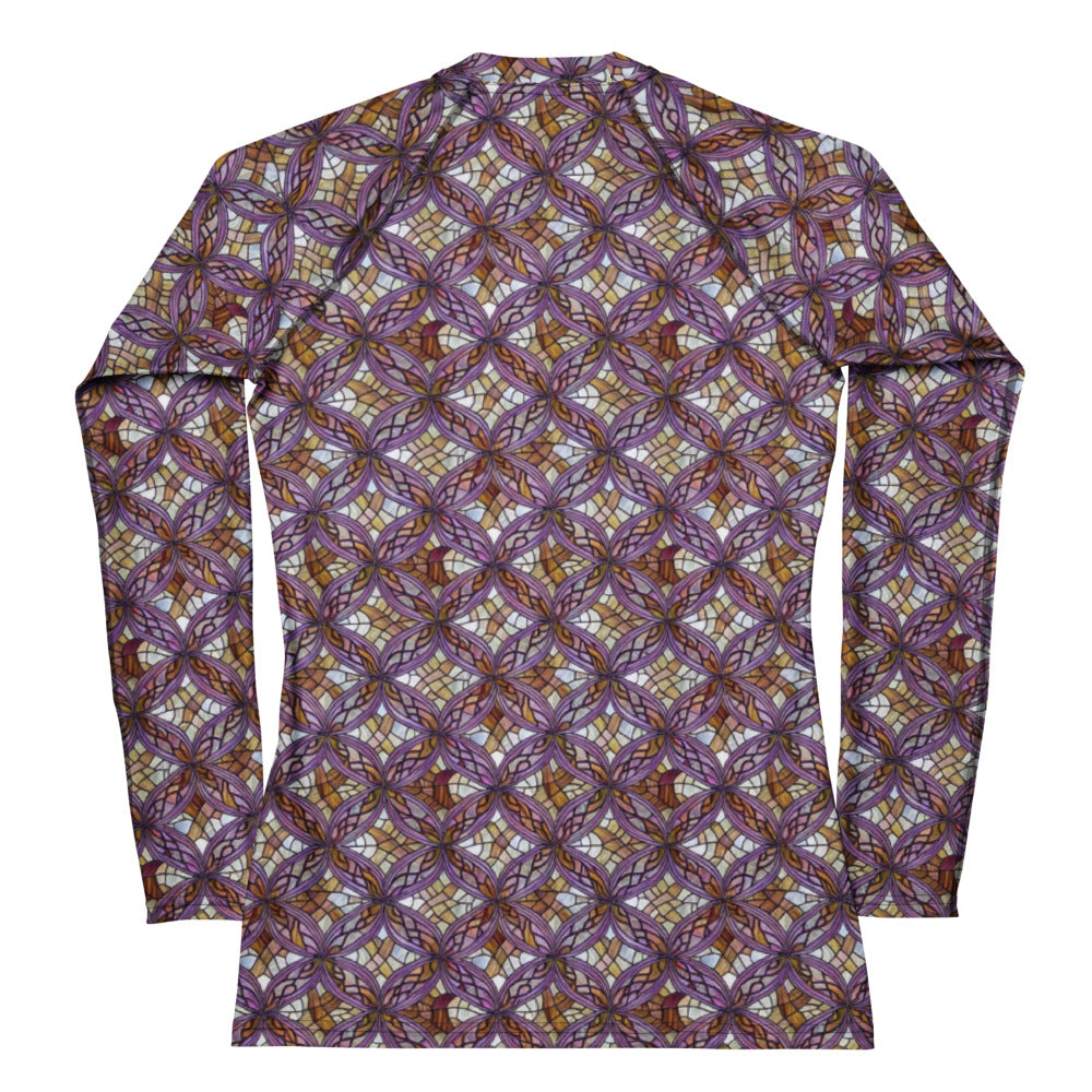 Women's Rash Guard - Stained Glass Whirl