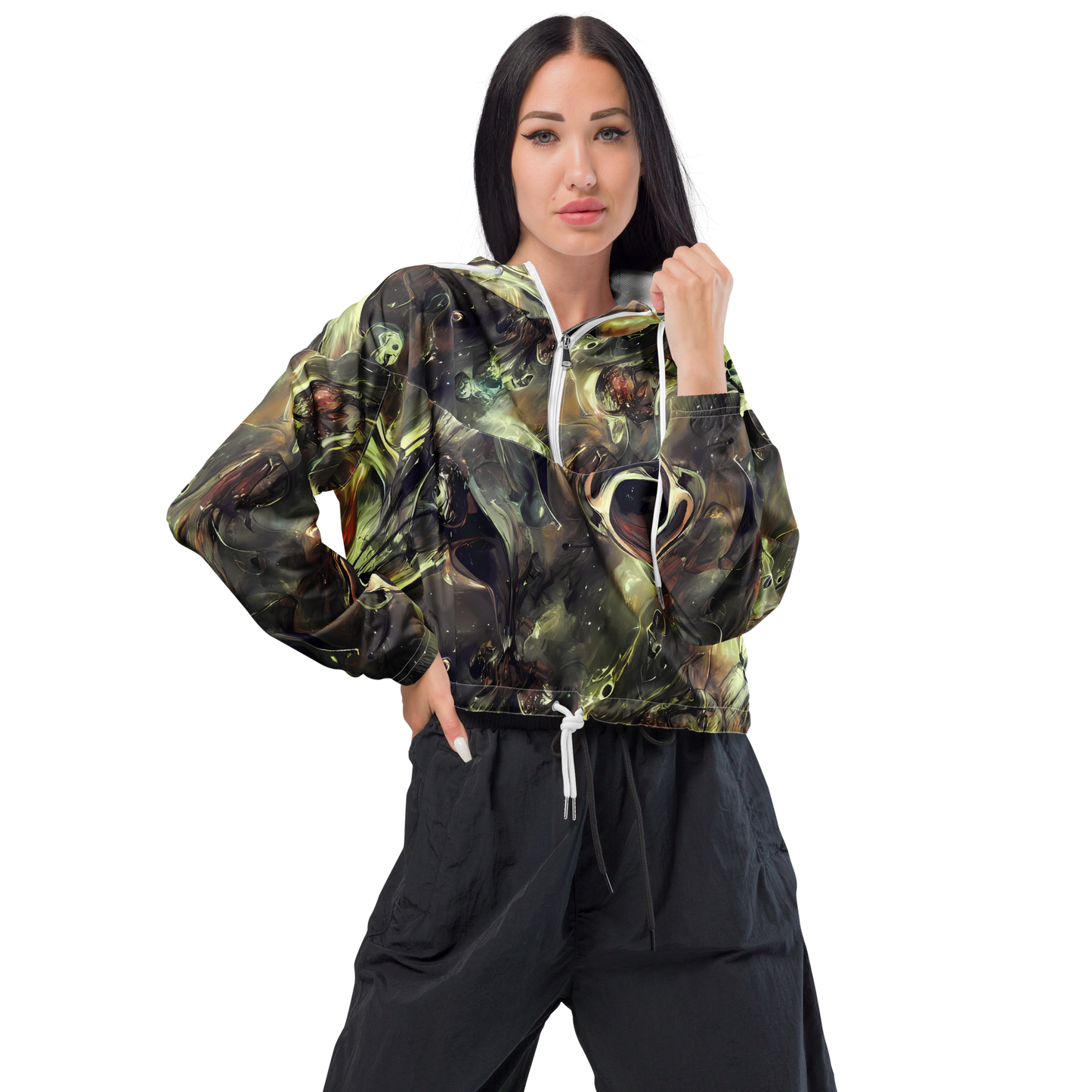 Women's Cropped Windbreaker - Chaos Crescendo