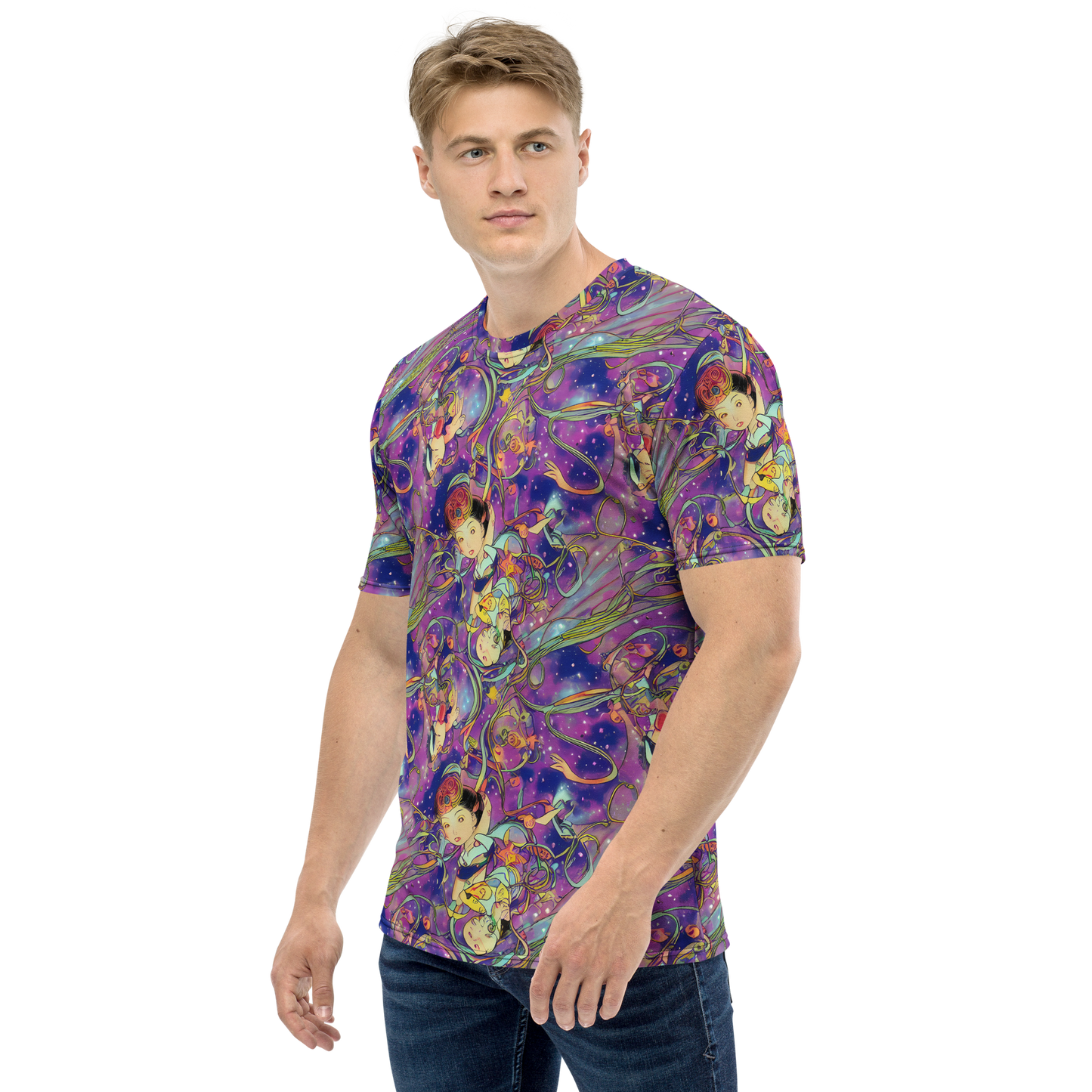 Men's Crew Neck T-Shirt - Spiral of Stardust