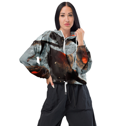 Women's Cropped Windbreaker - Celestial Collision