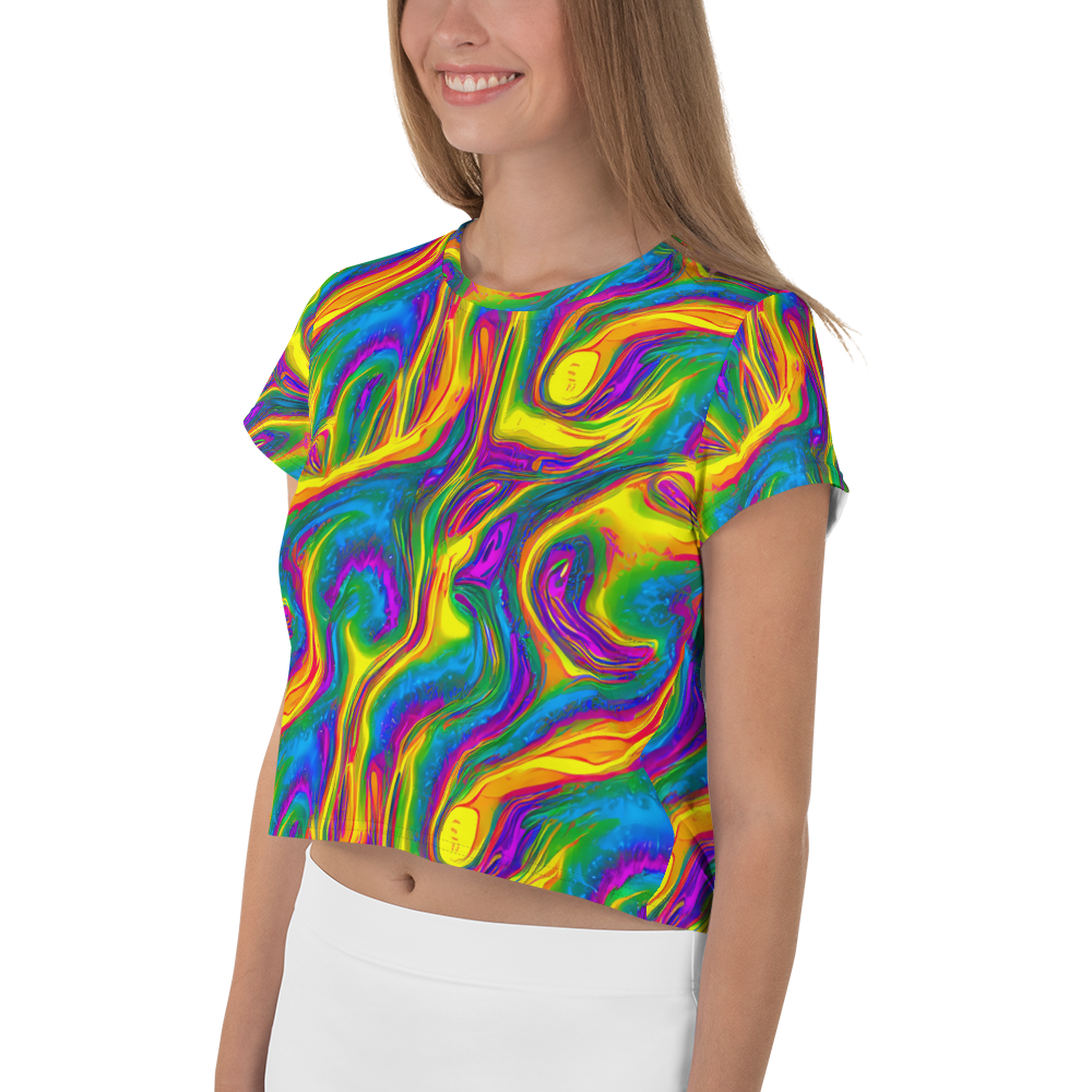 Women's Crop Tee - Electric Aurora