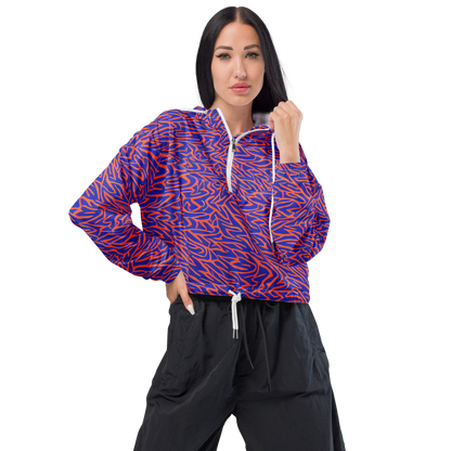 Women's Cropped Windbreaker - Sapphire Swirl