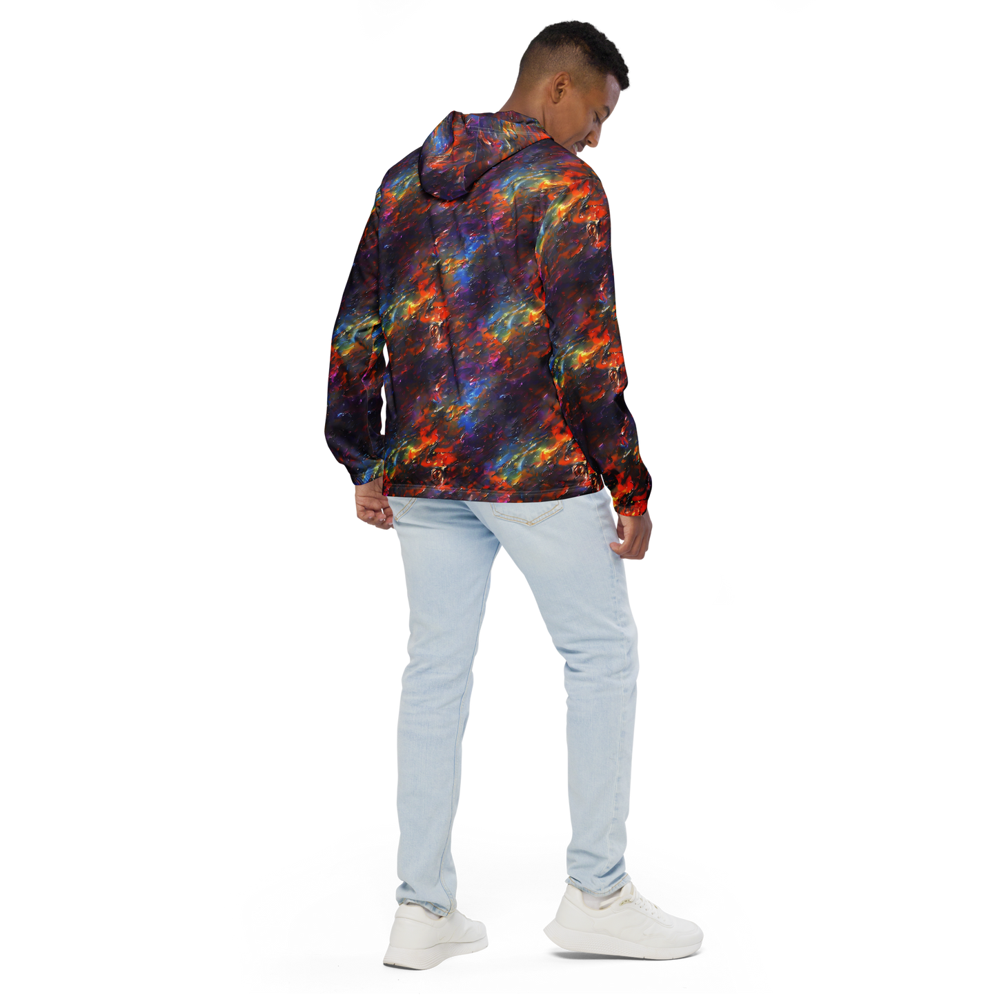 Men's Windbreaker - Auroral Ripples