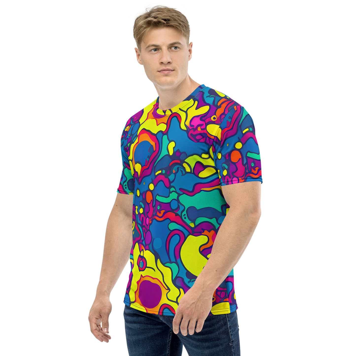 Men's Crew Neck T-Shirt - Colorful Chaos