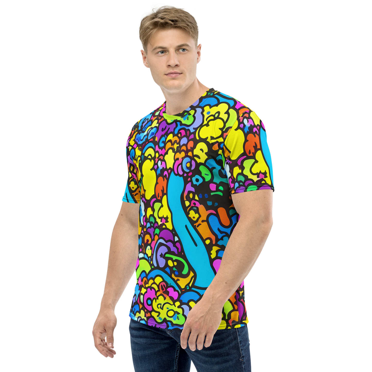 Men's Crew Neck T-Shirt - Kaleidoscope Garden