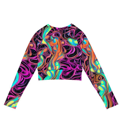 Long Sleeve Crop Top - Neon Drizzle