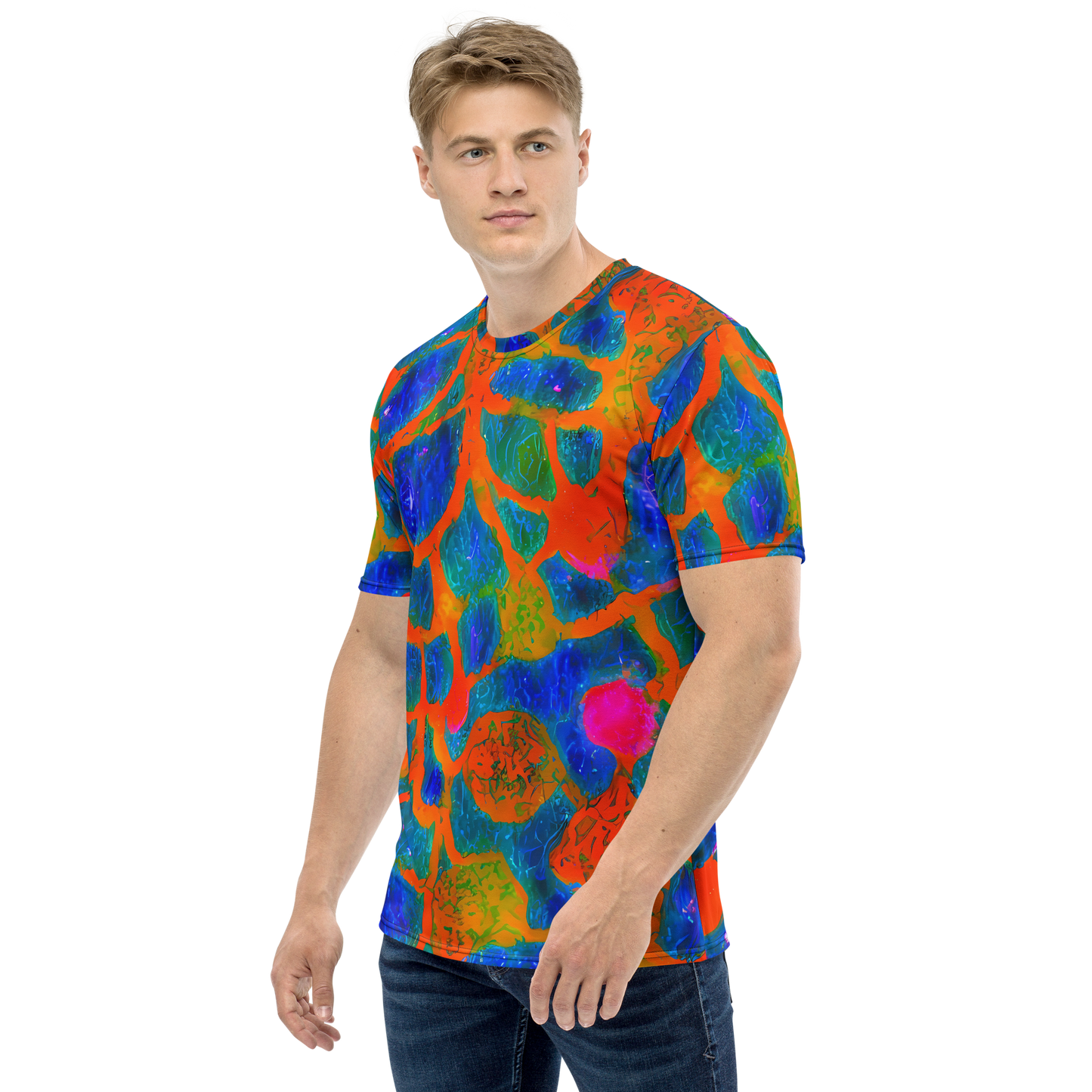 Men's Crew Neck T-Shirt - Vibrant Mosaic