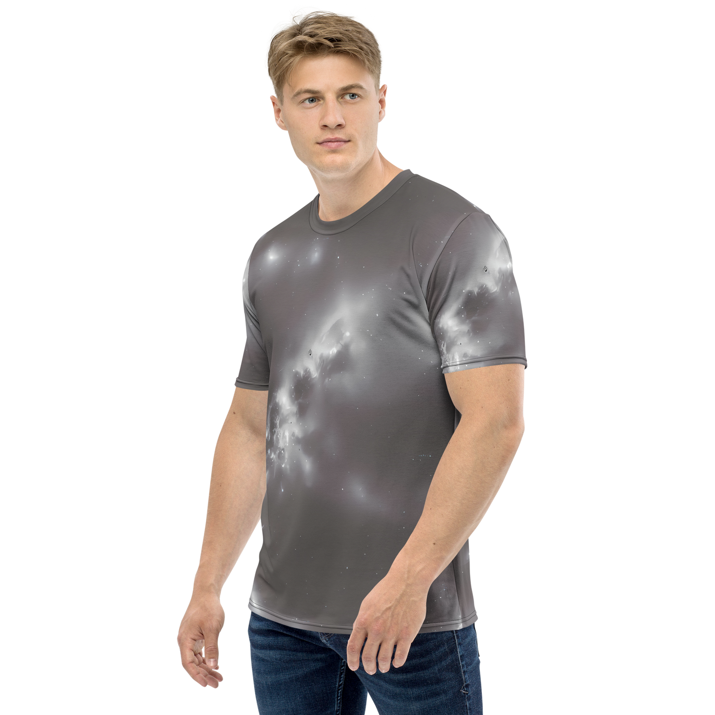 Men's Crew Neck T-Shirt - Silver Nebula