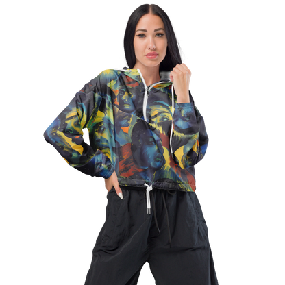 Women's Cropped Windbreaker - Vivid Visage