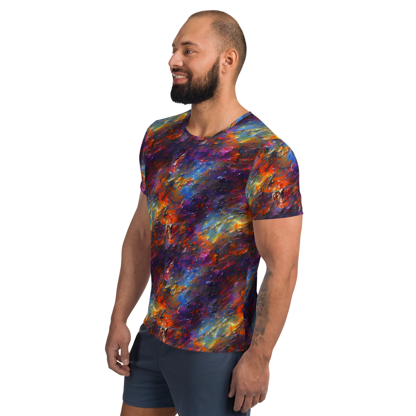 Men's Athletic T-Shirt - Auroral Ripples