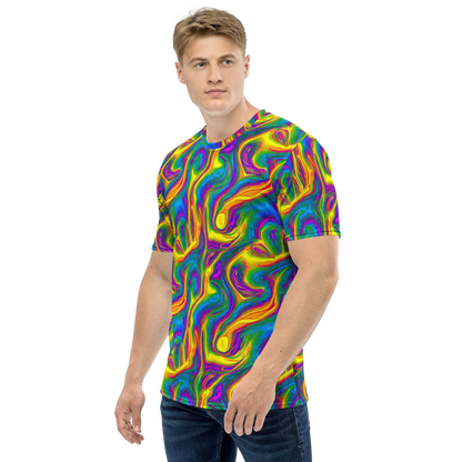 Men's Crew Neck T-Shirt - Electric Aurora