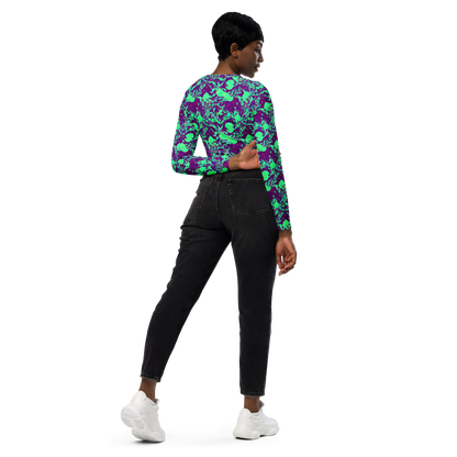 Long Sleeve Crop Top - Alien Ripples