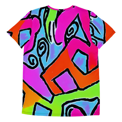 Men's Athletic T-Shirt - Electric Mosaic