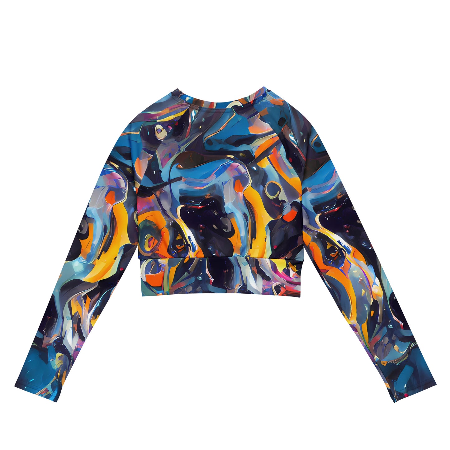 Long Sleeve Crop Top - Vivid Whirl