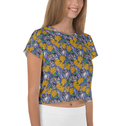 Women's Crop Tee - Feline Flora