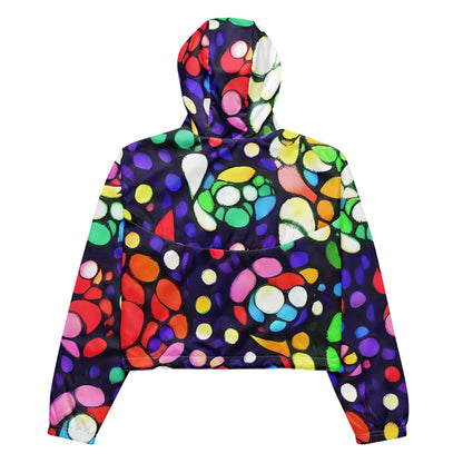 Women's Cropped Windbreaker - Bubble Fantasia