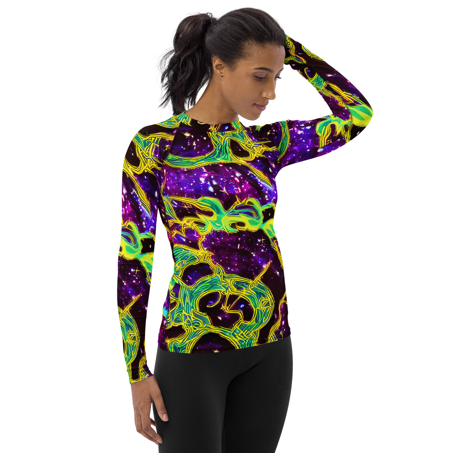 Women's Rash Guard - Galactic Web