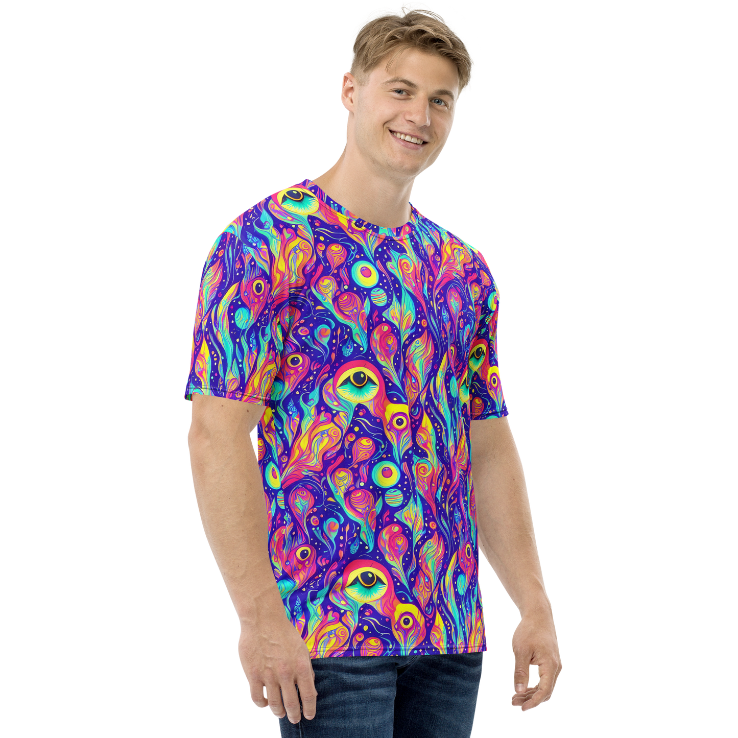 Men's Crew Neck T-Shirt - Mystic Petal Dance