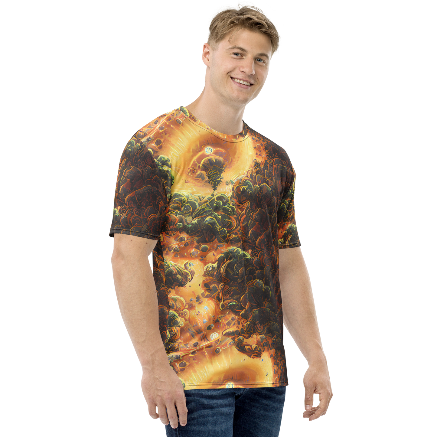 Men's Crew Neck T-Shirt - Volcanic Cascade