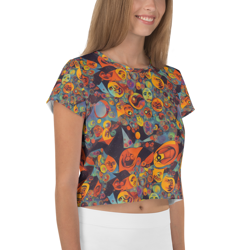 Women's Crop Tee - Galactic Faces