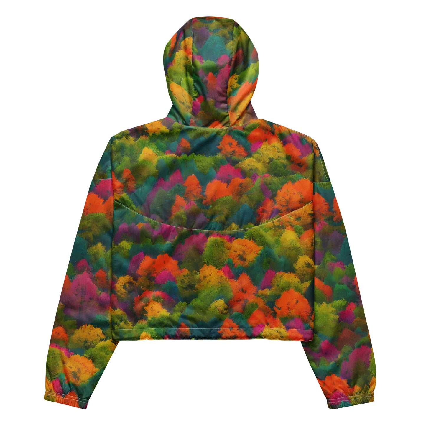 Women's Cropped Windbreaker - Autumn Kaleidoscope