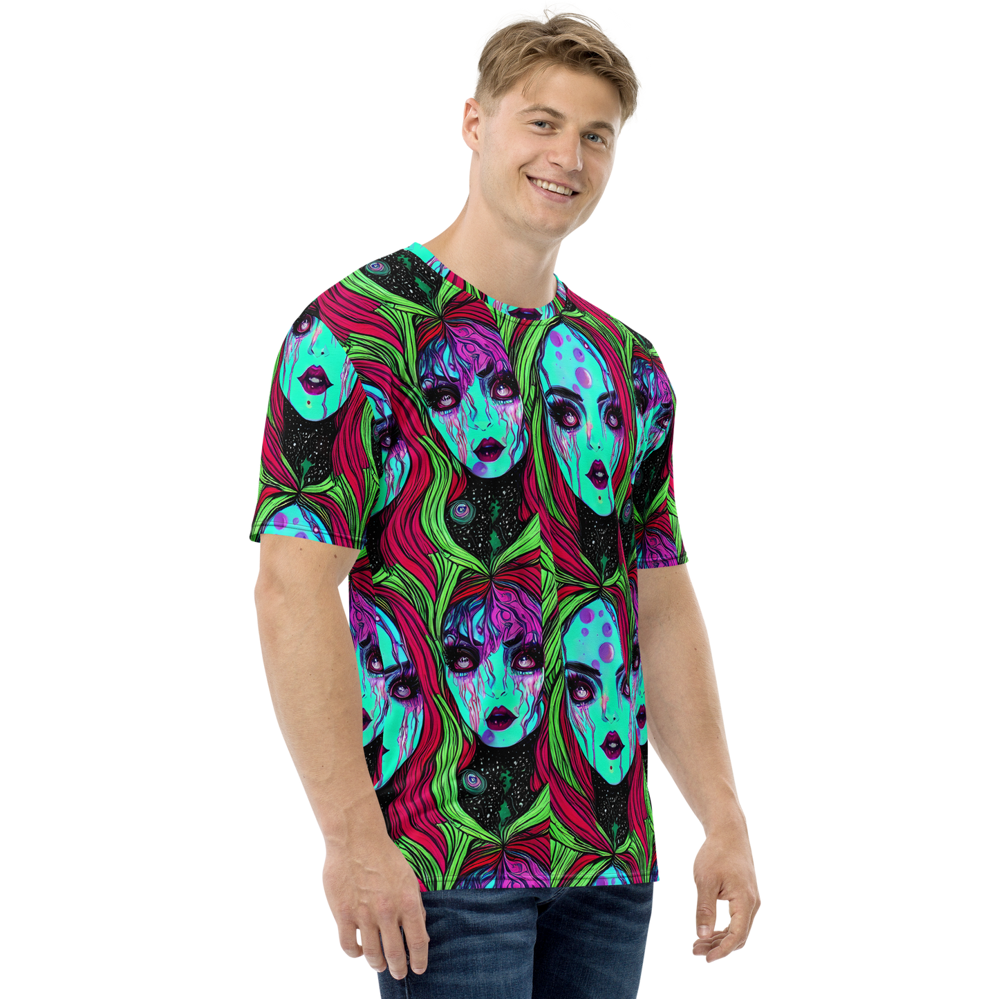 Men's Crew Neck T-Shirt - Luminous Nightfall