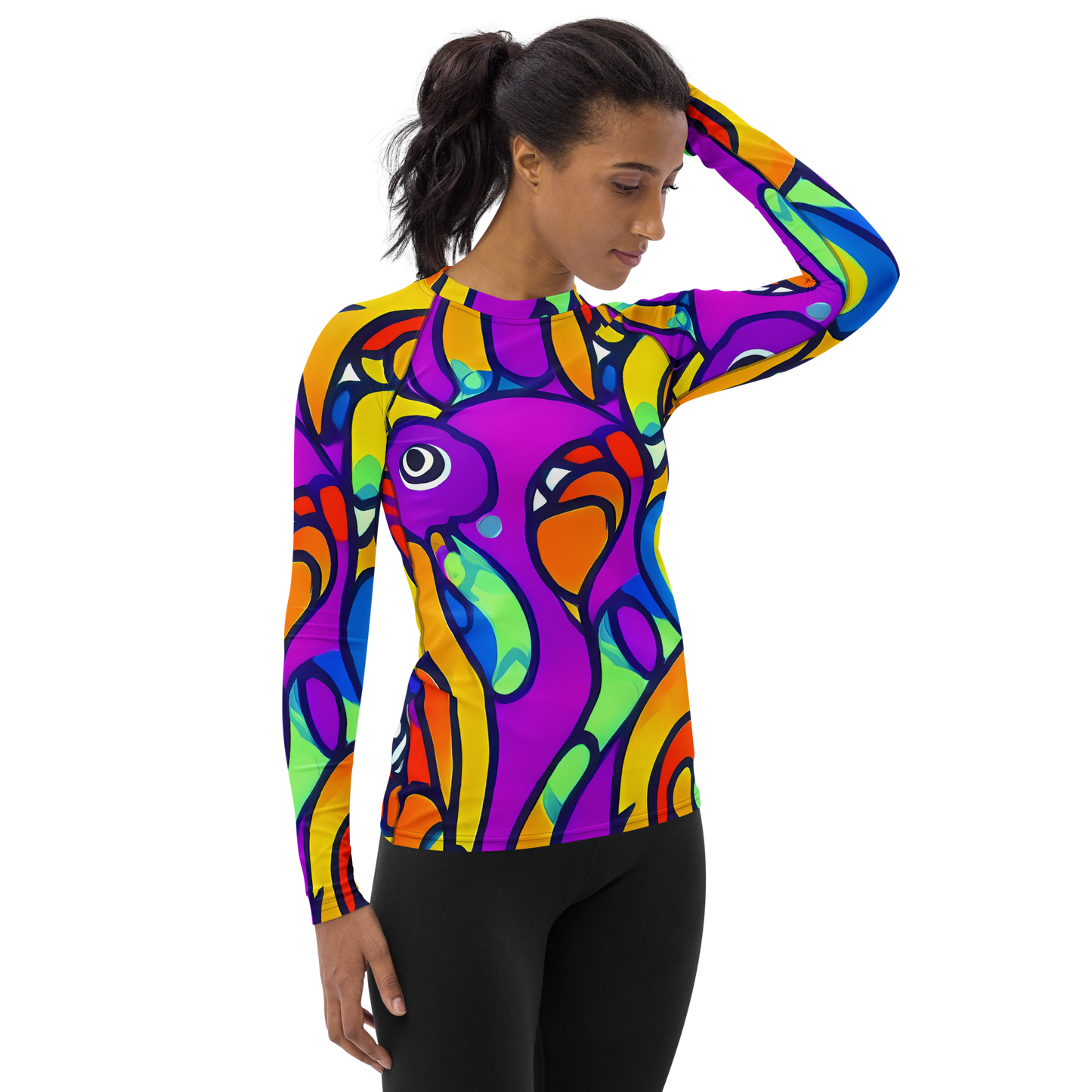 Women's Rash Guard - Kaleido Fish