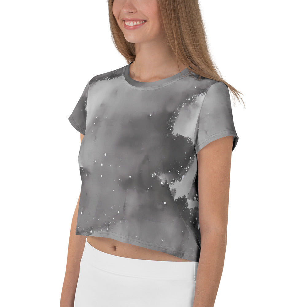 Women's Crop Tee - Monochrome Dreams