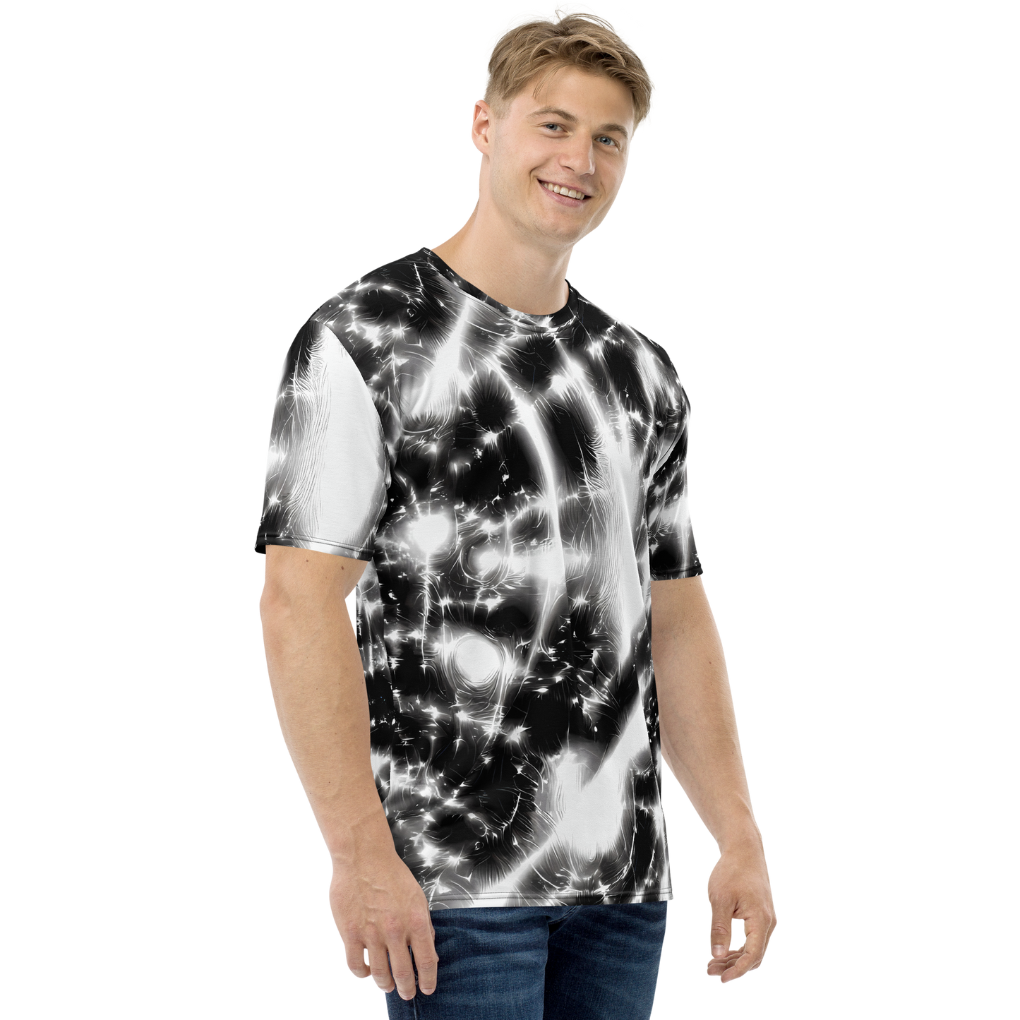 Men's Crew Neck T-Shirt - Electric Nightfall