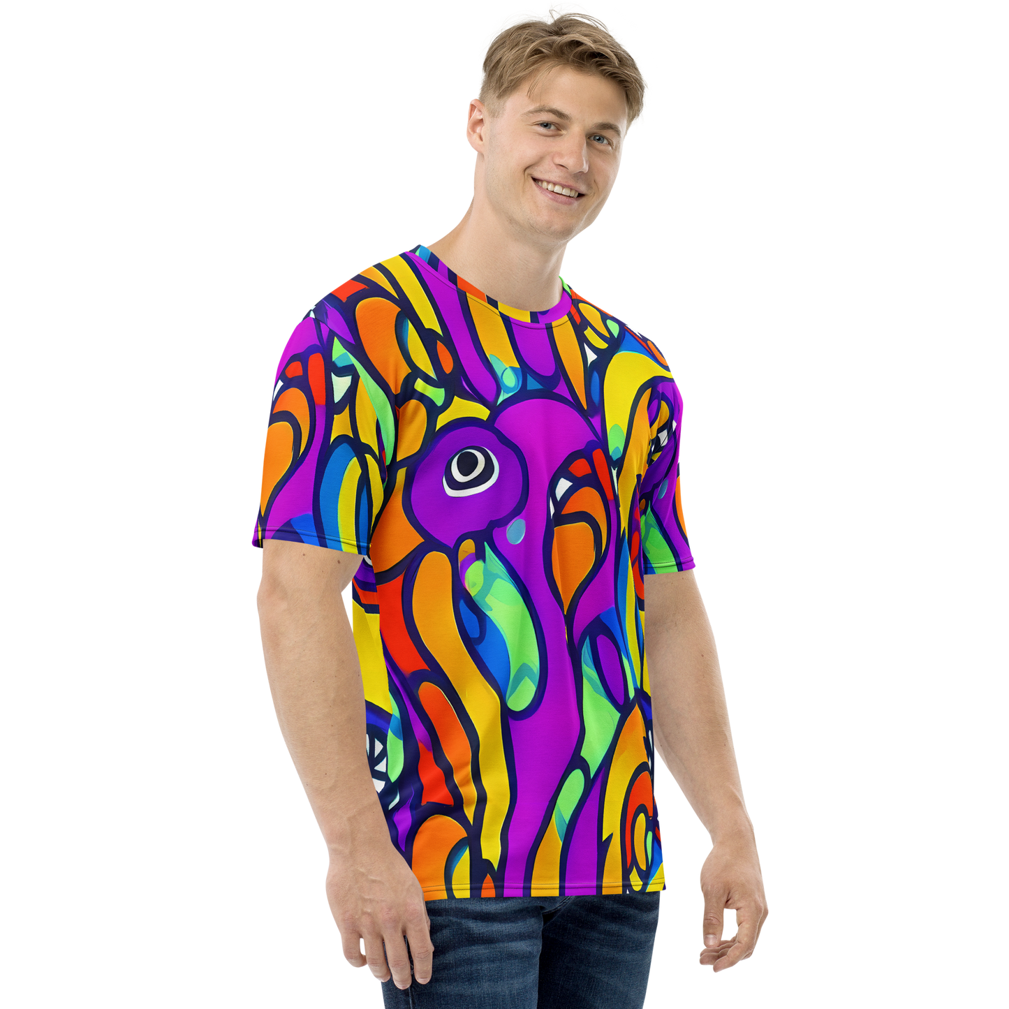 Men's Crew Neck T-Shirt - Kaleido Fish