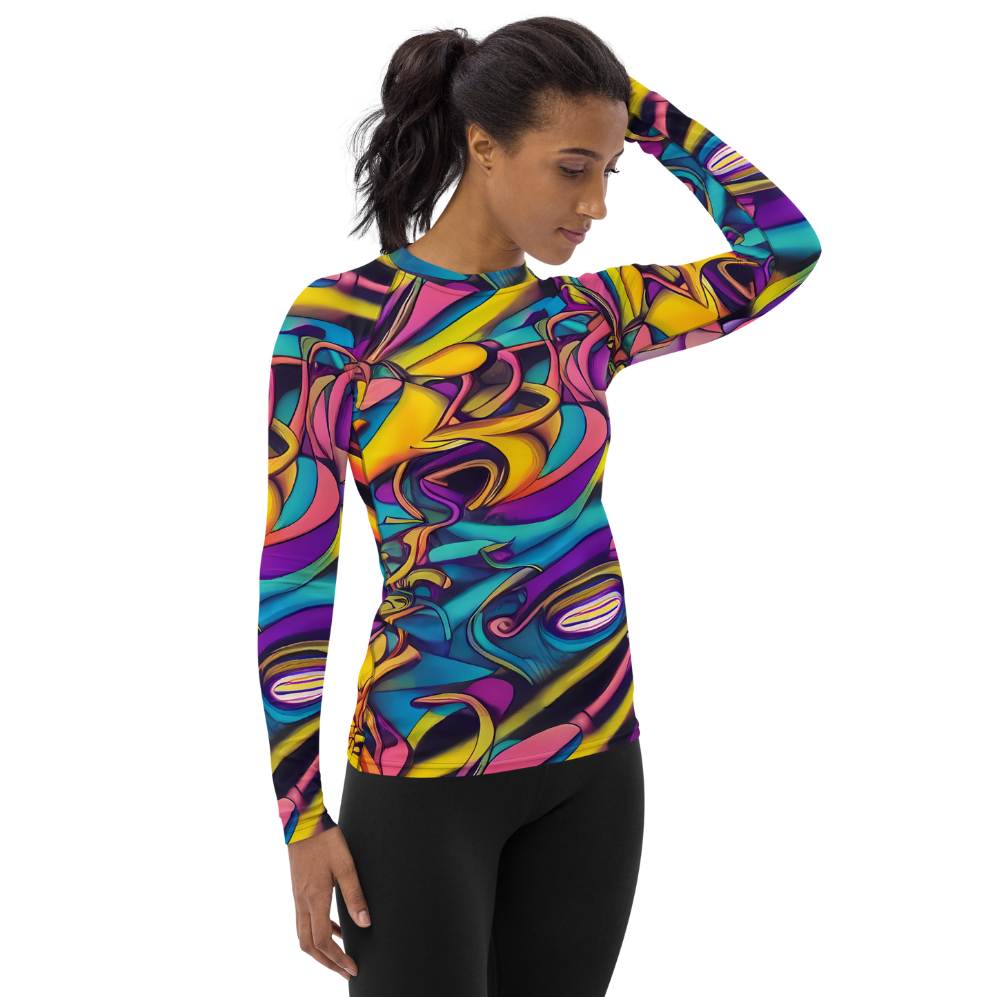 Women's Rash Guard - Pre-Raphaelite Wave