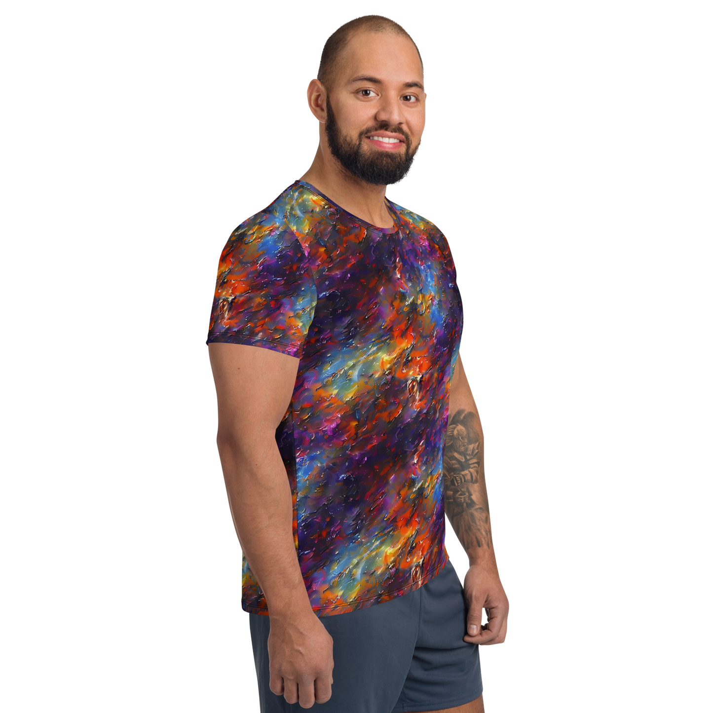 Men's Athletic T-Shirt - Auroral Ripples