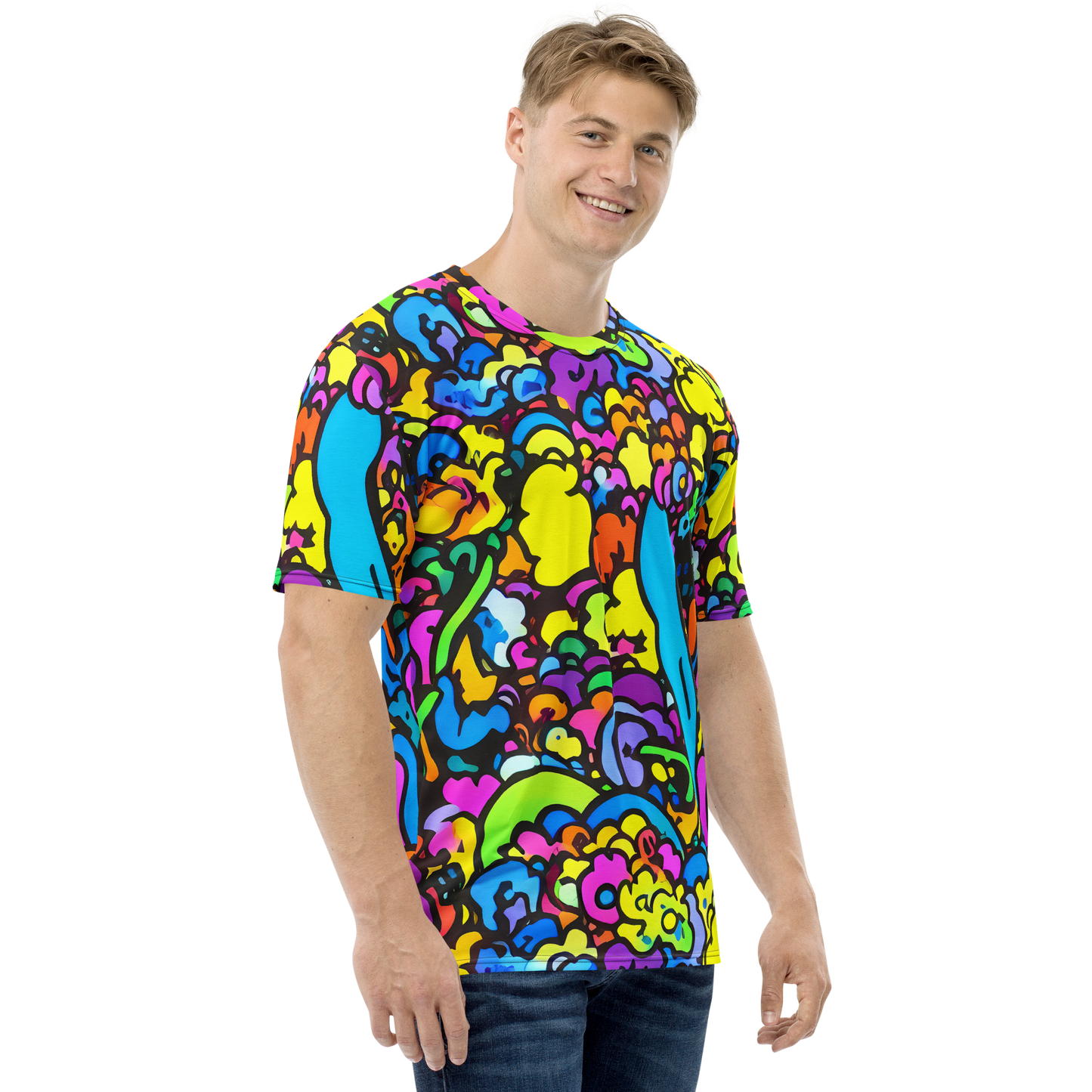 Men's Crew Neck T-Shirt - Kaleidoscope Garden