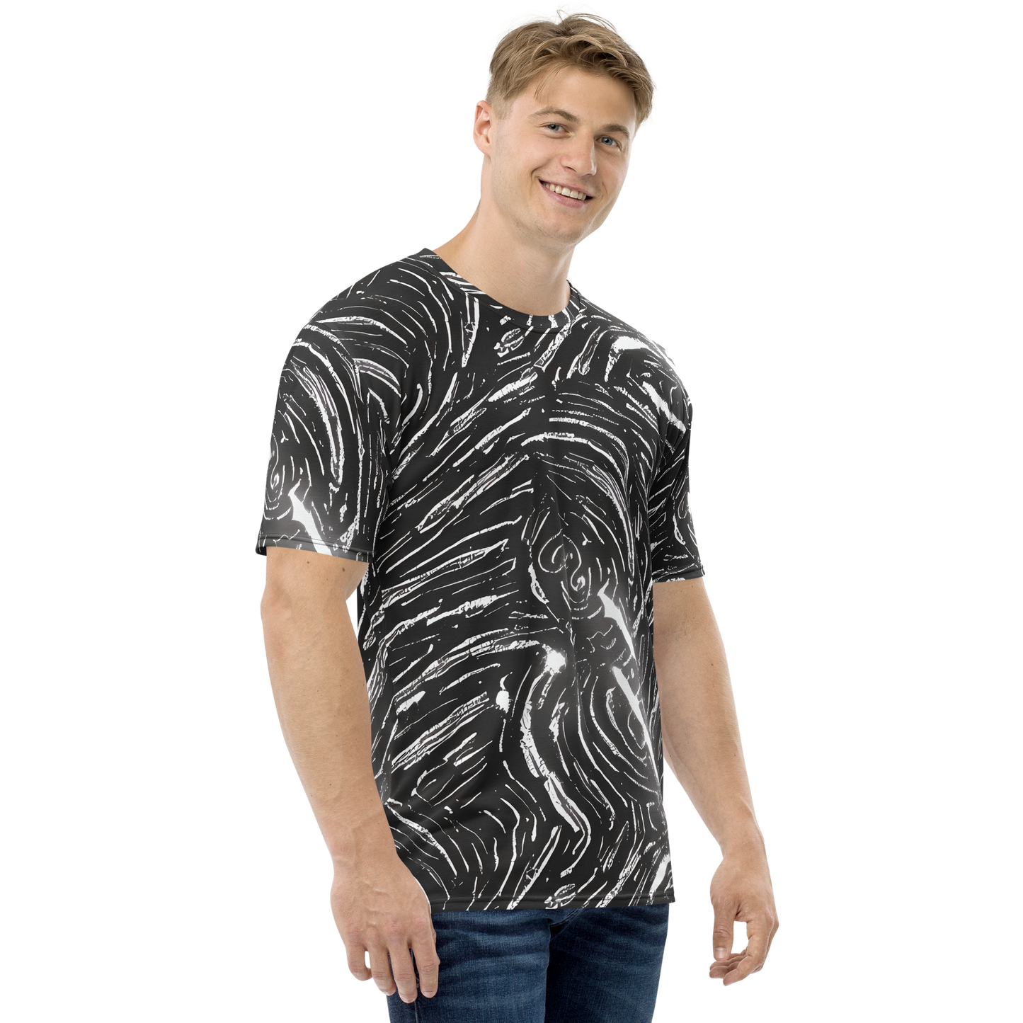 Men's Crew Neck T-Shirt - Silver Swirl