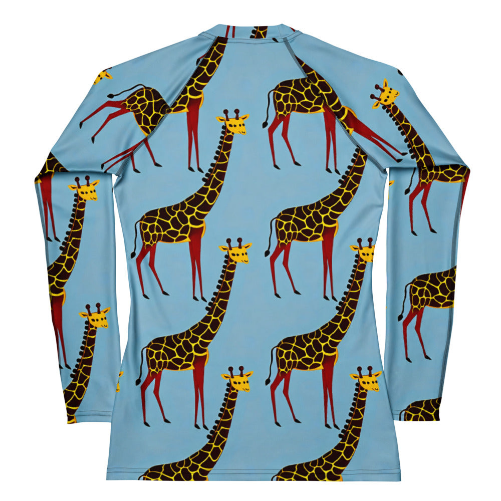 Women's Rash Guard - Giraffe Groove