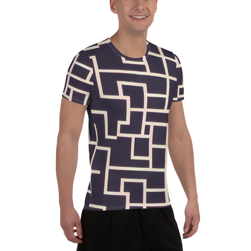 Men's Athletic T-Shirt - Gilded Gridlock