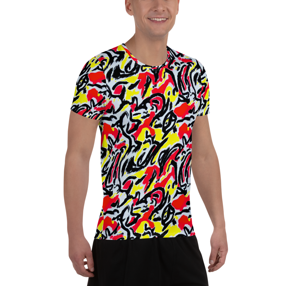 Men's Athletic T-Shirt - Cosmic Brushstrokes