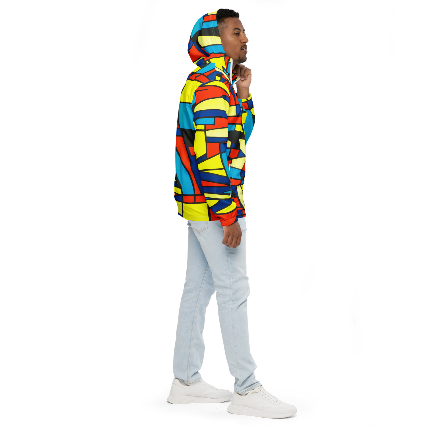 Men's Windbreaker - Neon Fractals