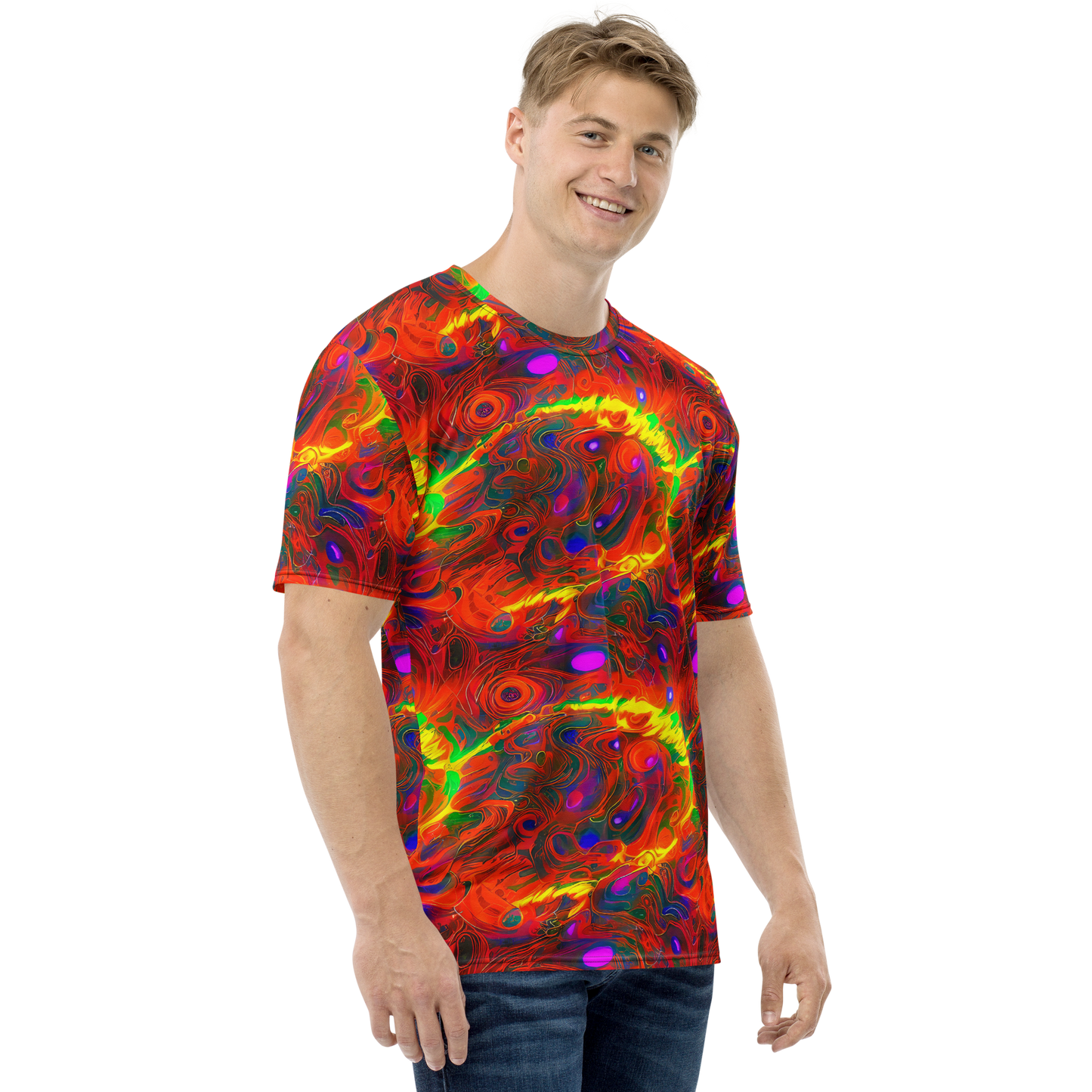 Men's Crew Neck T-Shirt - Blampied Blaze