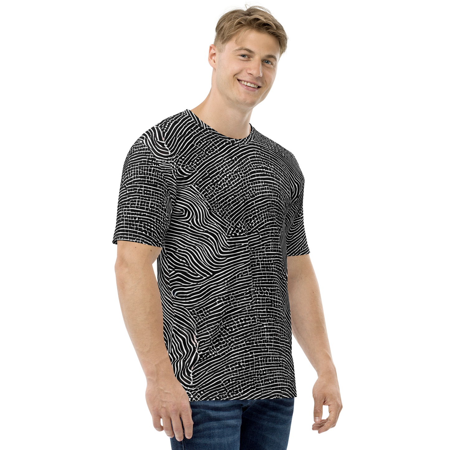 Men's Crew Neck T-Shirt - Zenith Stripes