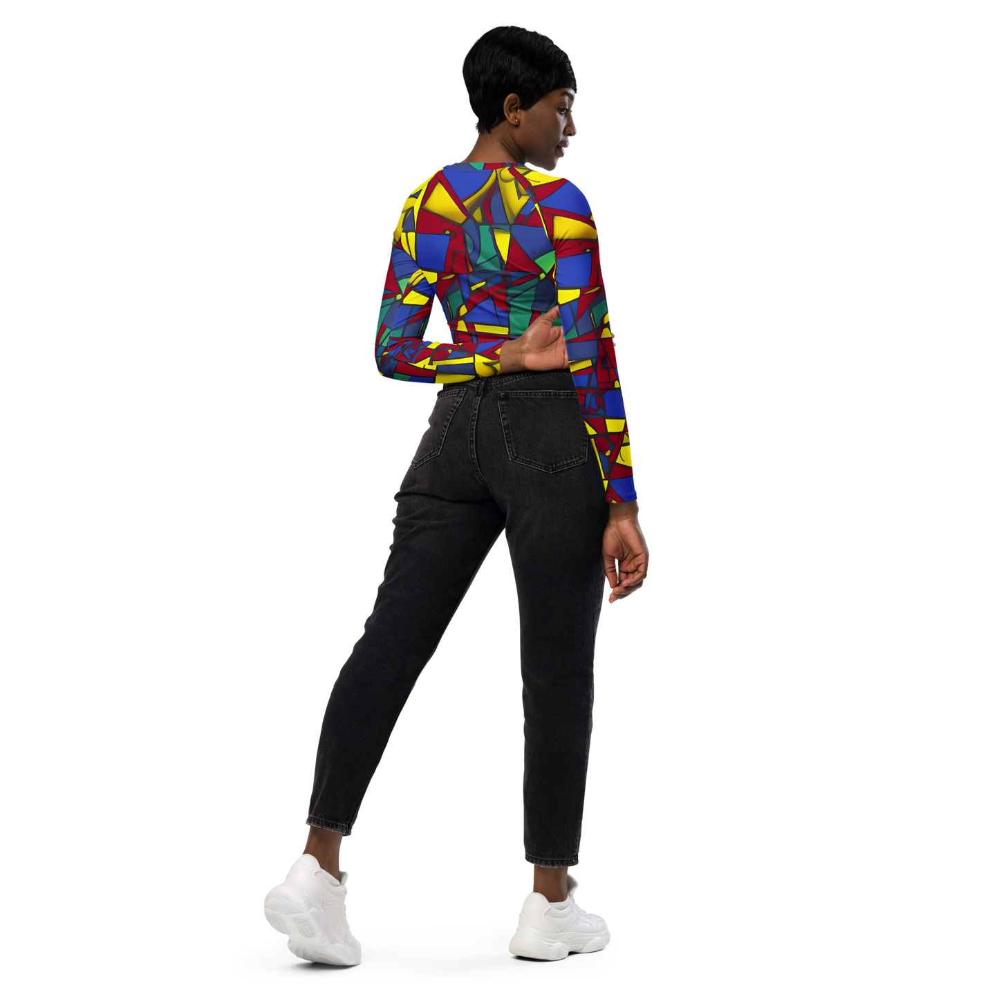 Long Sleeve Crop Top - Vibrant Vexation