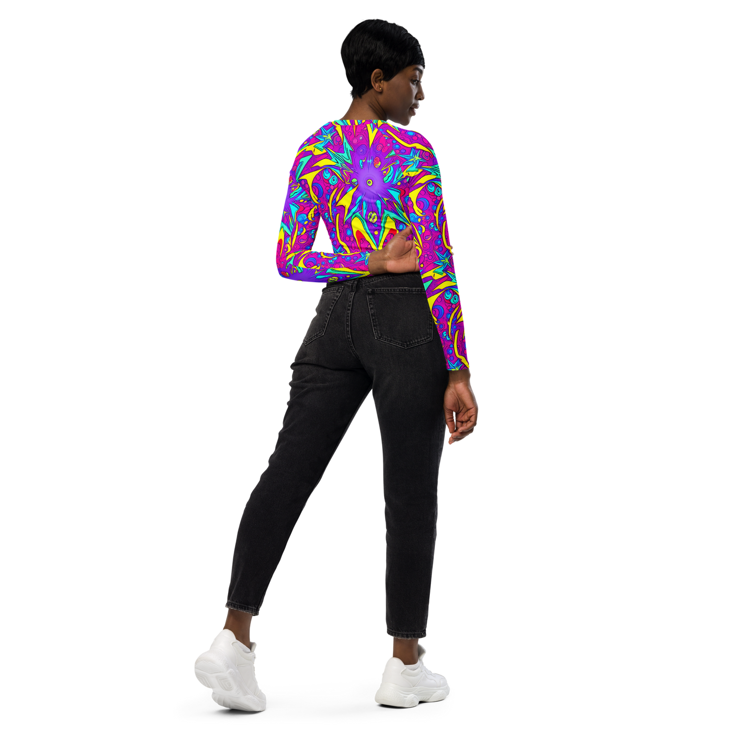 Long Sleeve Crop Top - Nebula Radiance