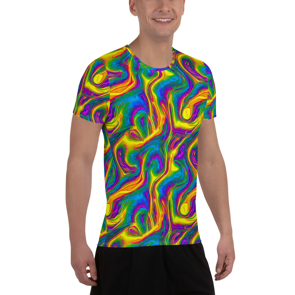 Men's Athletic T-Shirt - Electric Aurora