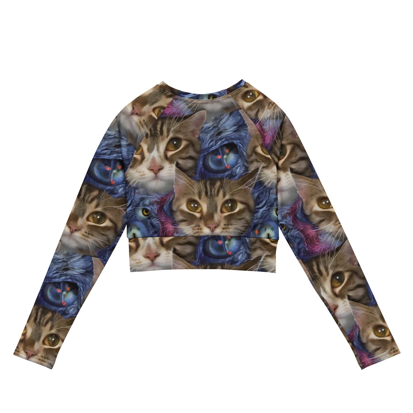 Long Sleeve Crop Top - Feline Fantasy