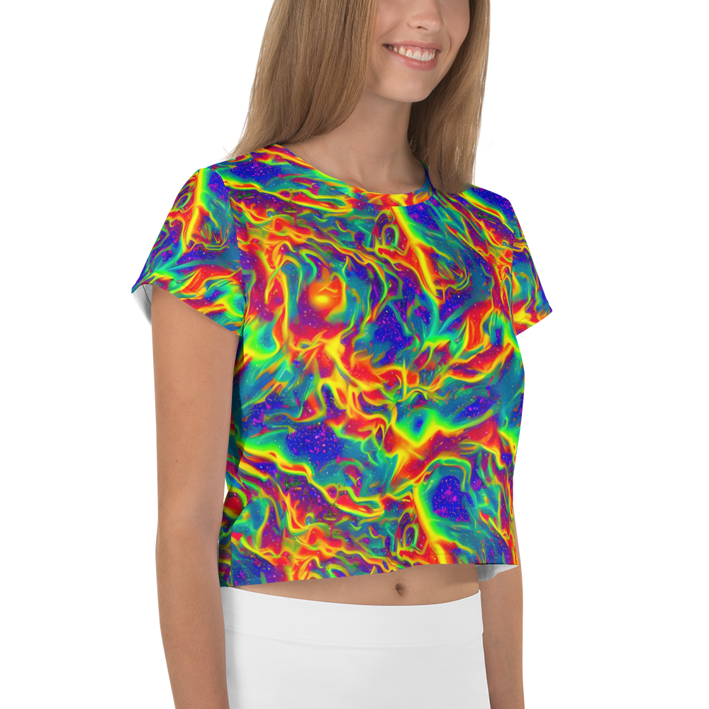 Women's Crop Tee - Nebula Symphony