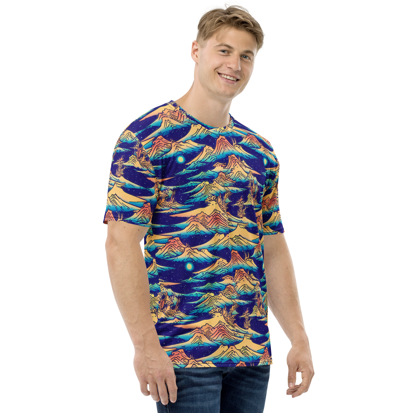 Men's Crew Neck T-Shirt - Mystical Mountain Mirage