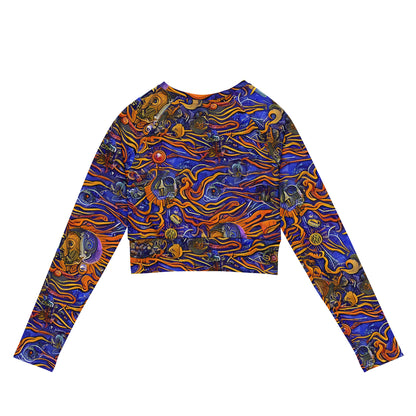 Long Sleeve Crop Top - Mantegna Swirl