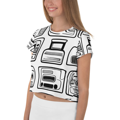 Women's Crop Tee - Techno Echo