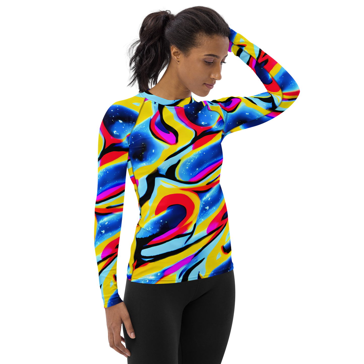 Women's Rash Guard - Electric Dreamscape